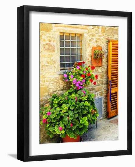 Late Summer in the Tuscan Village of Volpaia, Tuscany, Italy-Richard Duval-Framed Photographic Print