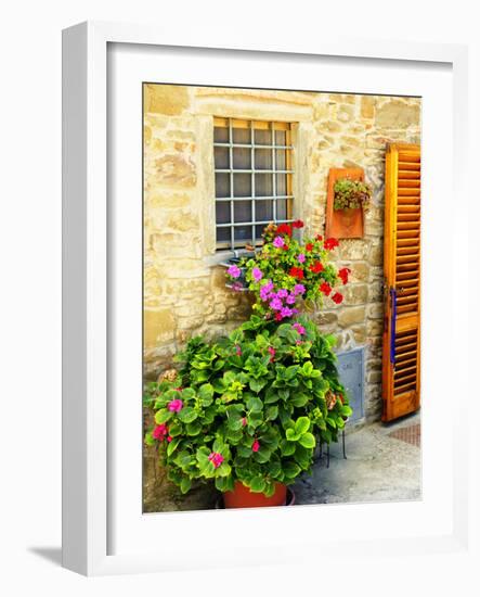 Late Summer in the Tuscan Village of Volpaia, Tuscany, Italy-Richard Duval-Framed Photographic Print