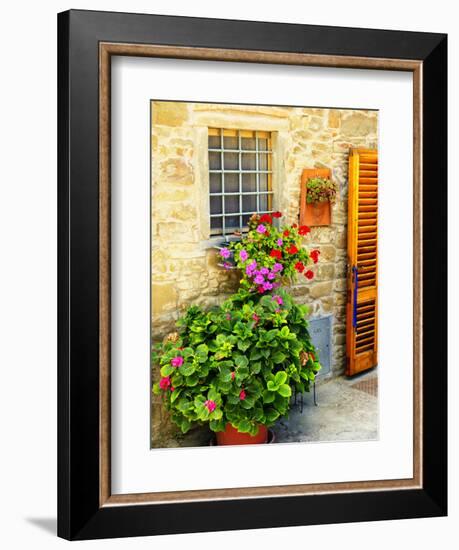 Late Summer in the Tuscan Village of Volpaia, Tuscany, Italy-Richard Duval-Framed Photographic Print