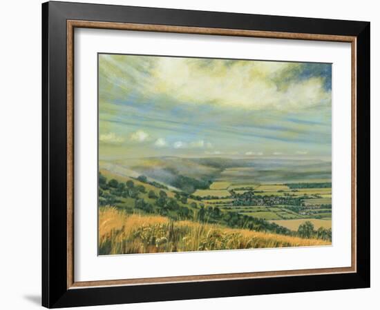 Late Summer on the Downs at Poynings, 1995-Margaret Hartnett-Framed Giclee Print