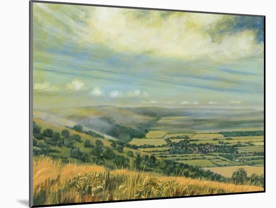 Late Summer on the Downs at Poynings, 1995-Margaret Hartnett-Mounted Giclee Print