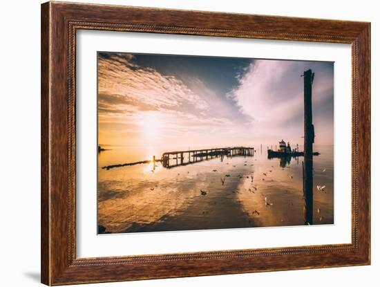 Late Sun, Birds and Polaris, San Pablo Bay-null-Framed Photographic Print