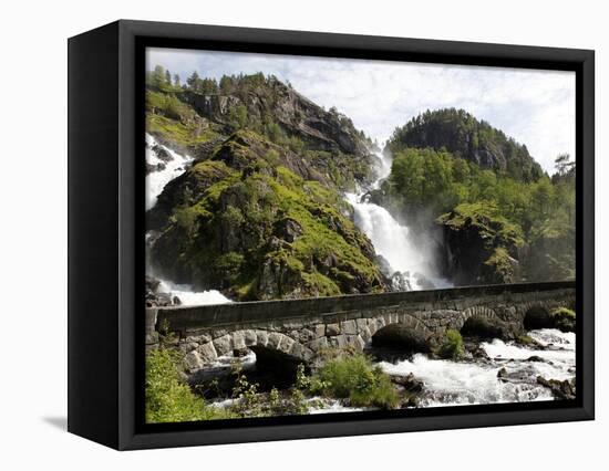 Latefossen Waterfall Near Odda, Hordaland, Norway, Scandinavia, Europe-Hans Peter Merten-Framed Premier Image Canvas