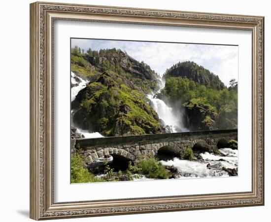 Latefossen Waterfall Near Odda, Hordaland, Norway, Scandinavia, Europe-Hans Peter Merten-Framed Photographic Print