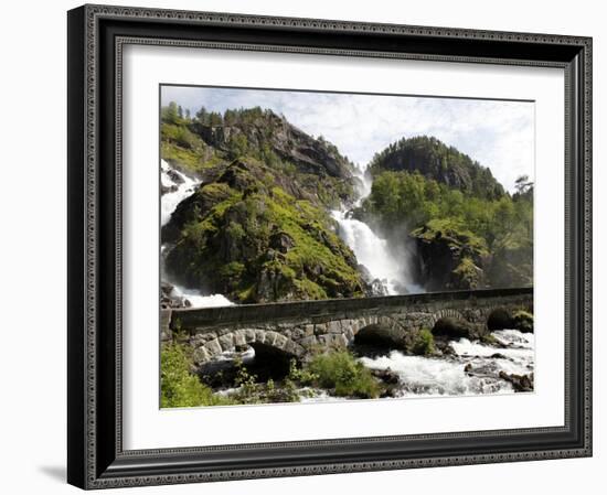 Latefossen Waterfall Near Odda, Hordaland, Norway, Scandinavia, Europe-Hans Peter Merten-Framed Photographic Print