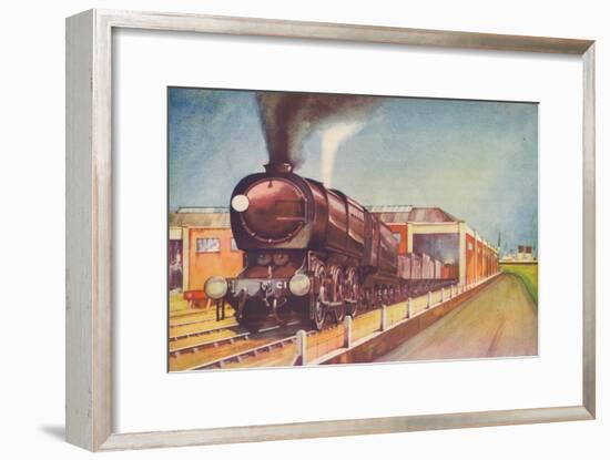 'Latest Austerity Freight Engine, S.R., at Southampton Docks', 1940-Unknown-Framed Giclee Print