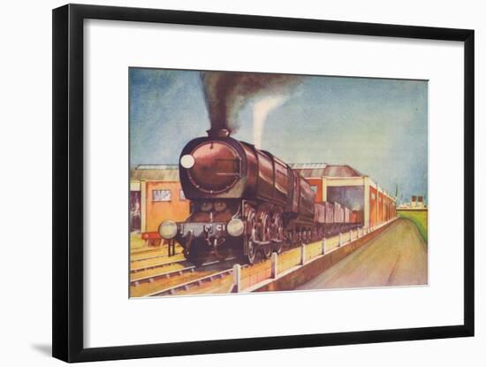 'Latest Austerity Freight Engine, S.R., at Southampton Docks', 1940-Unknown-Framed Giclee Print