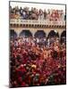 Lathmar Holi Celebrations in Nand Rae Temple, Nandagaon, Braj, Uttar Pradesh, India, Asia-Ben Pipe-Mounted Photographic Print