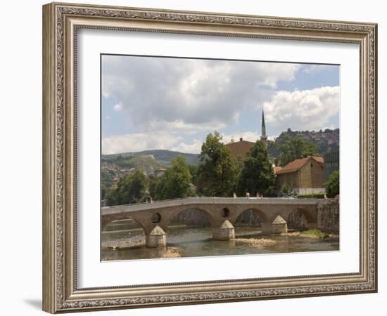 Latin Bridge (Latinska Cuprija), Across the River Miljacka, Sarajevo, Bosnia, Bosnia-Herzegovina-Graham Lawrence-Framed Photographic Print