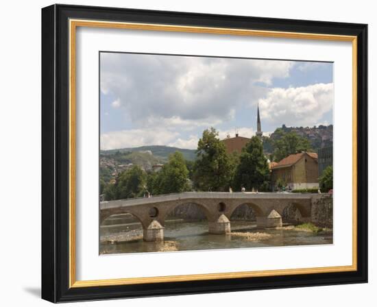Latin Bridge (Latinska Cuprija), Across the River Miljacka, Sarajevo, Bosnia, Bosnia-Herzegovina-Graham Lawrence-Framed Photographic Print