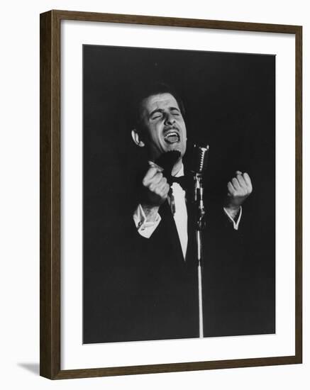 Latin Singer Domenico Modugno Performing on Stage-Ed Clark-Framed Premium Photographic Print