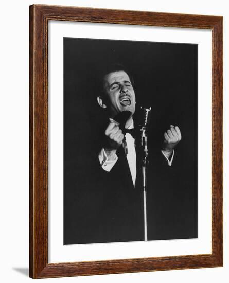 Latin Singer Domenico Modugno Performing on Stage-Ed Clark-Framed Premium Photographic Print