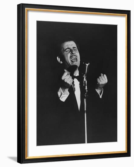 Latin Singer Domenico Modugno Performing on Stage-Ed Clark-Framed Premium Photographic Print