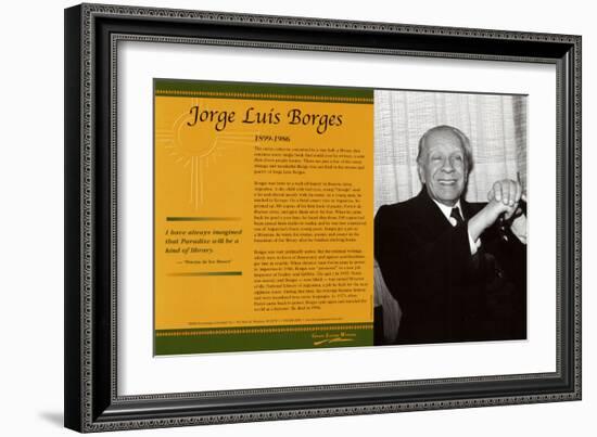 Latino Writers - Jorge Luis Borges-null-Framed Art Print