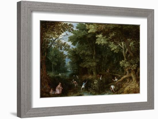 Latona and the Lycian Peasants-Jan Brueghel-Framed Art Print