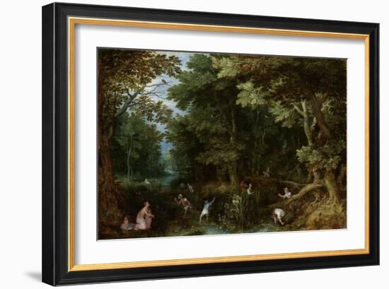 Latona and the Lycian Peasants-Jan Brueghel-Framed Art Print