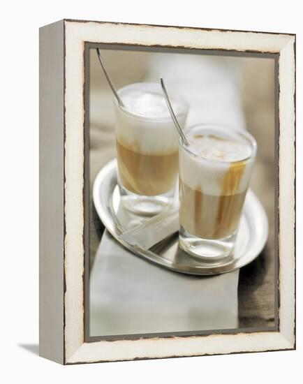Latte Macchiato on a Tray-null-Framed Premier Image Canvas
