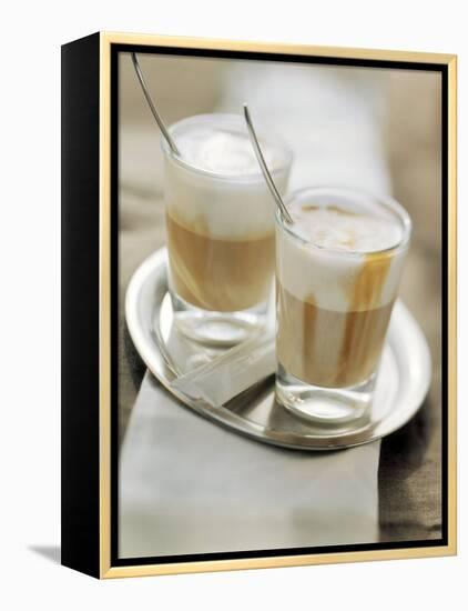 Latte Macchiato on a Tray-null-Framed Premier Image Canvas