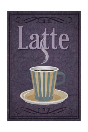 Latte Sign Art Print by Lantern Press | Art.com