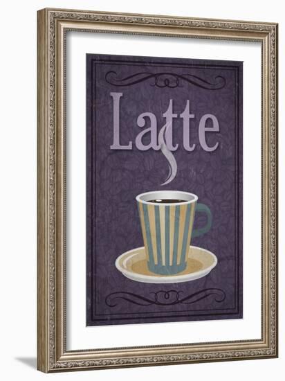 Latte Sign-Lantern Press-Framed Art Print