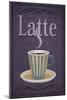 Latte Sign-Lantern Press-Mounted Art Print