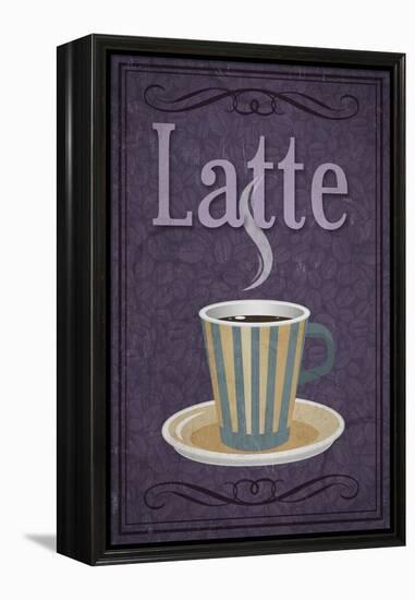 Latte Sign-Lantern Press-Framed Stretched Canvas