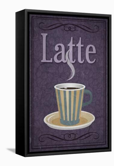 Latte Sign-Lantern Press-Framed Stretched Canvas