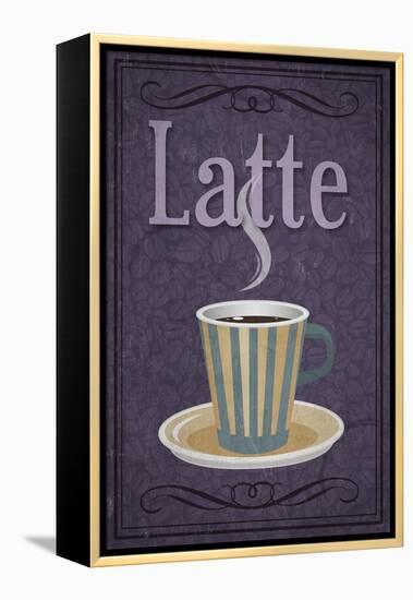 Latte Sign-Lantern Press-Framed Stretched Canvas