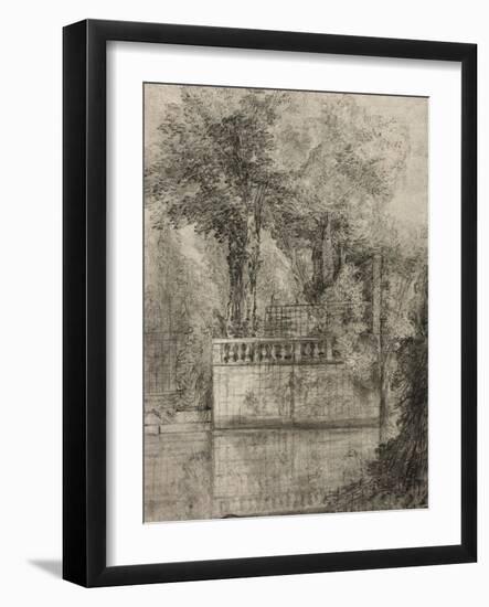 Lattice Work and Reflecting Pool at Arcueil, 1744-47-Jean-Baptiste Oudry-Framed Giclee Print