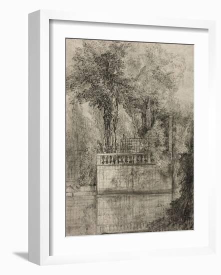 Lattice Work and Reflecting Pool at Arcueil, 1744-47-Jean-Baptiste Oudry-Framed Giclee Print