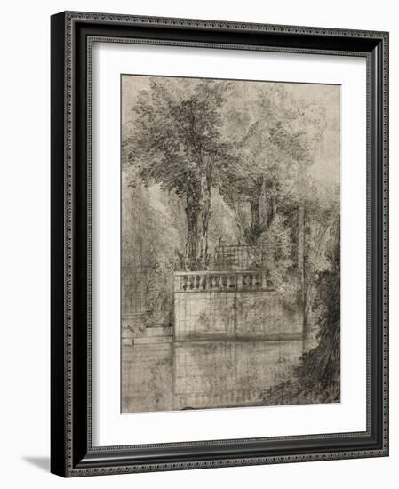 Lattice Work and Reflecting Pool at Arcueil, 1744-47-Jean-Baptiste Oudry-Framed Giclee Print