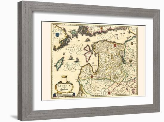 Latvia And Estonia-Willem Janszoon Blaeu-Framed Art Print