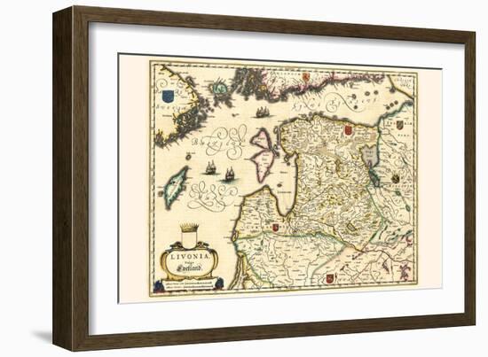 Latvia And Estonia-Willem Janszoon Blaeu-Framed Art Print