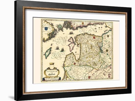 Latvia And Estonia-Willem Janszoon Blaeu-Framed Art Print