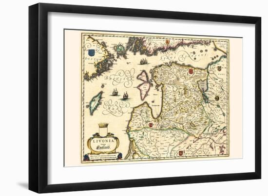 Latvia And Estonia-Willem Janszoon Blaeu-Framed Art Print