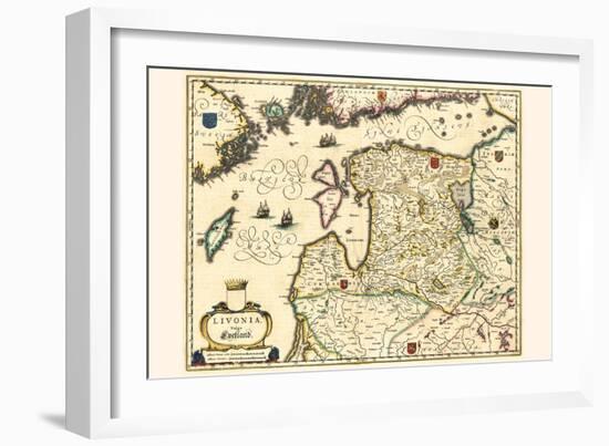 Latvia And Estonia-Willem Janszoon Blaeu-Framed Art Print