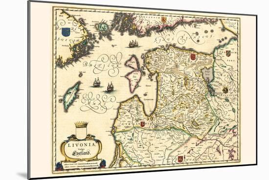 Latvia And Estonia-Willem Janszoon Blaeu-Mounted Art Print