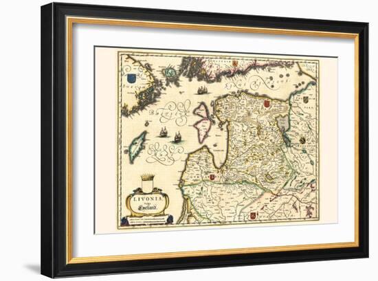 Latvia And Estonia-Willem Janszoon Blaeu-Framed Art Print