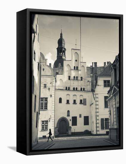 Latvia, Riga, Old Riga, Three Brothers Houses, Oldest in City-Walter Bibikow-Framed Premier Image Canvas