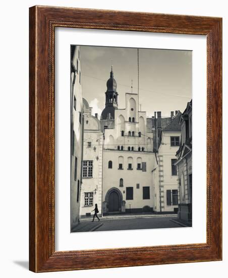 Latvia, Riga, Old Riga, Three Brothers Houses, Oldest in City-Walter Bibikow-Framed Photographic Print