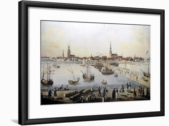 Latvia, Riga, Port, 18th Century-null-Framed Giclee Print