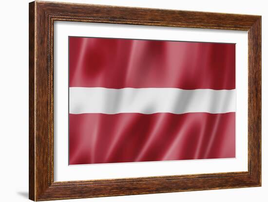 Latvian Flag-daboost-Framed Art Print