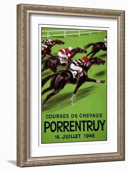 Laubi Hugo Courses Chevaux Porrentruy Year 1946-Vintage Lavoie-Framed Giclee Print