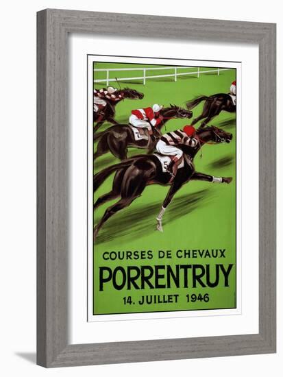 Laubi Hugo Courses Chevaux Porrentruy Year 1946-Vintage Lavoie-Framed Giclee Print