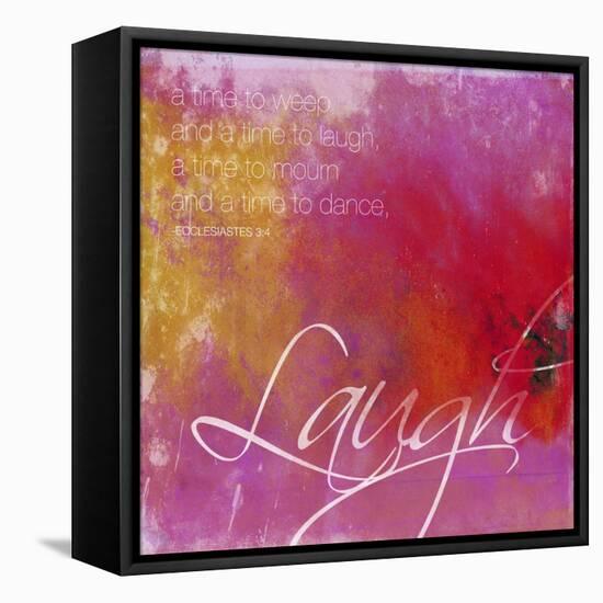 Laugh-Jace Grey-Framed Stretched Canvas