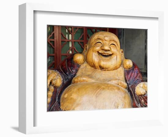 Laughing Buddha, Tanzhe Temple, Beijing, China, Asia-Jochen Schlenker-Framed Photographic Print