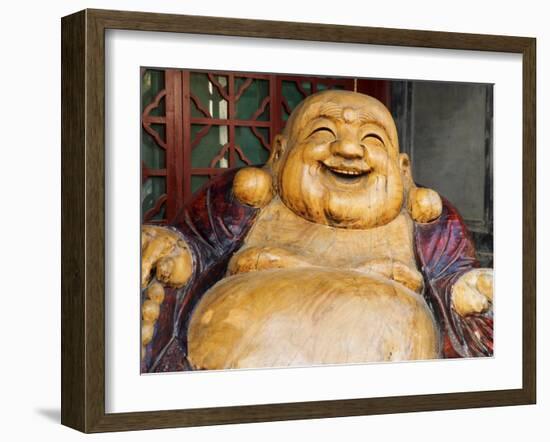 Laughing Buddha, Tanzhe Temple, Beijing, China, Asia-Jochen Schlenker-Framed Photographic Print