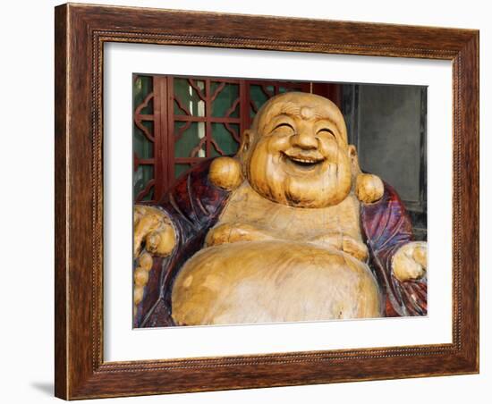 Laughing Buddha, Tanzhe Temple, Beijing, China, Asia-Jochen Schlenker-Framed Photographic Print