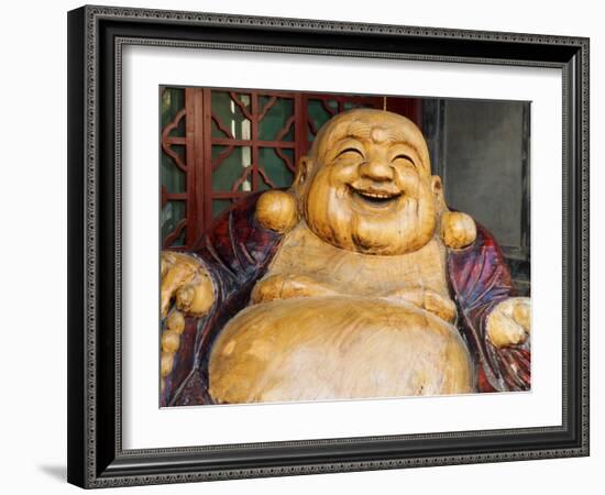 Laughing Buddha, Tanzhe Temple, Beijing, China, Asia-Jochen Schlenker-Framed Photographic Print