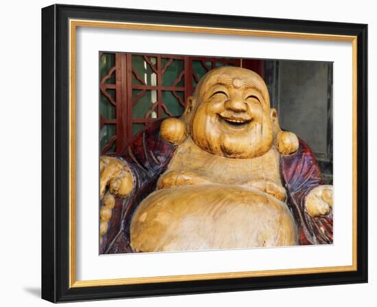 Laughing Buddha, Tanzhe Temple, Beijing, China, Asia-Jochen Schlenker-Framed Photographic Print